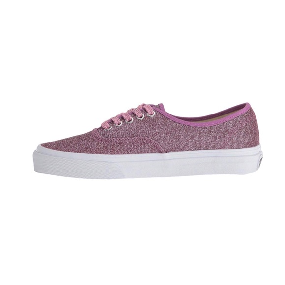 Vans Authentic Lurex Glitter Pink Skate Shoes - Picture 3 of 5